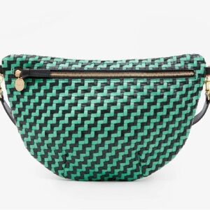 Clare V Black and Green Grande Fanny